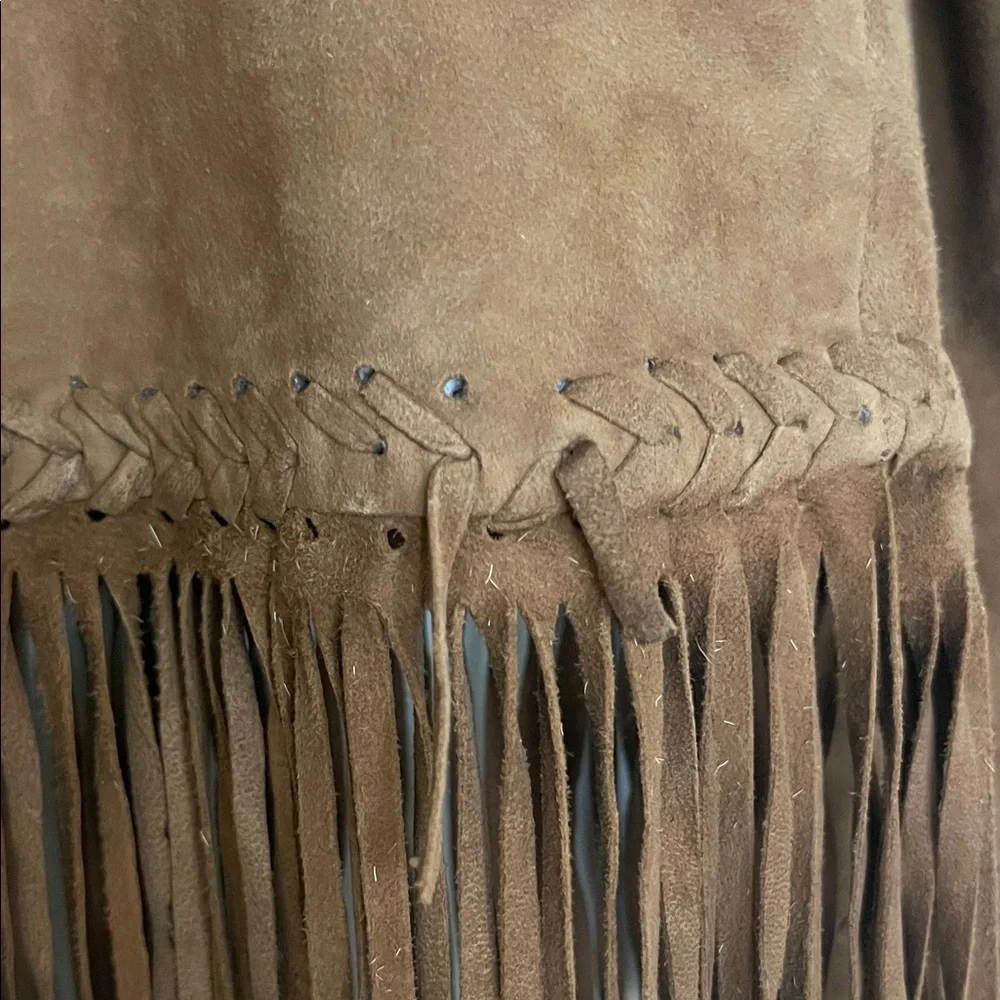 western native Brown Suede Fringe Jacket vintage - Picture 16 of 17
